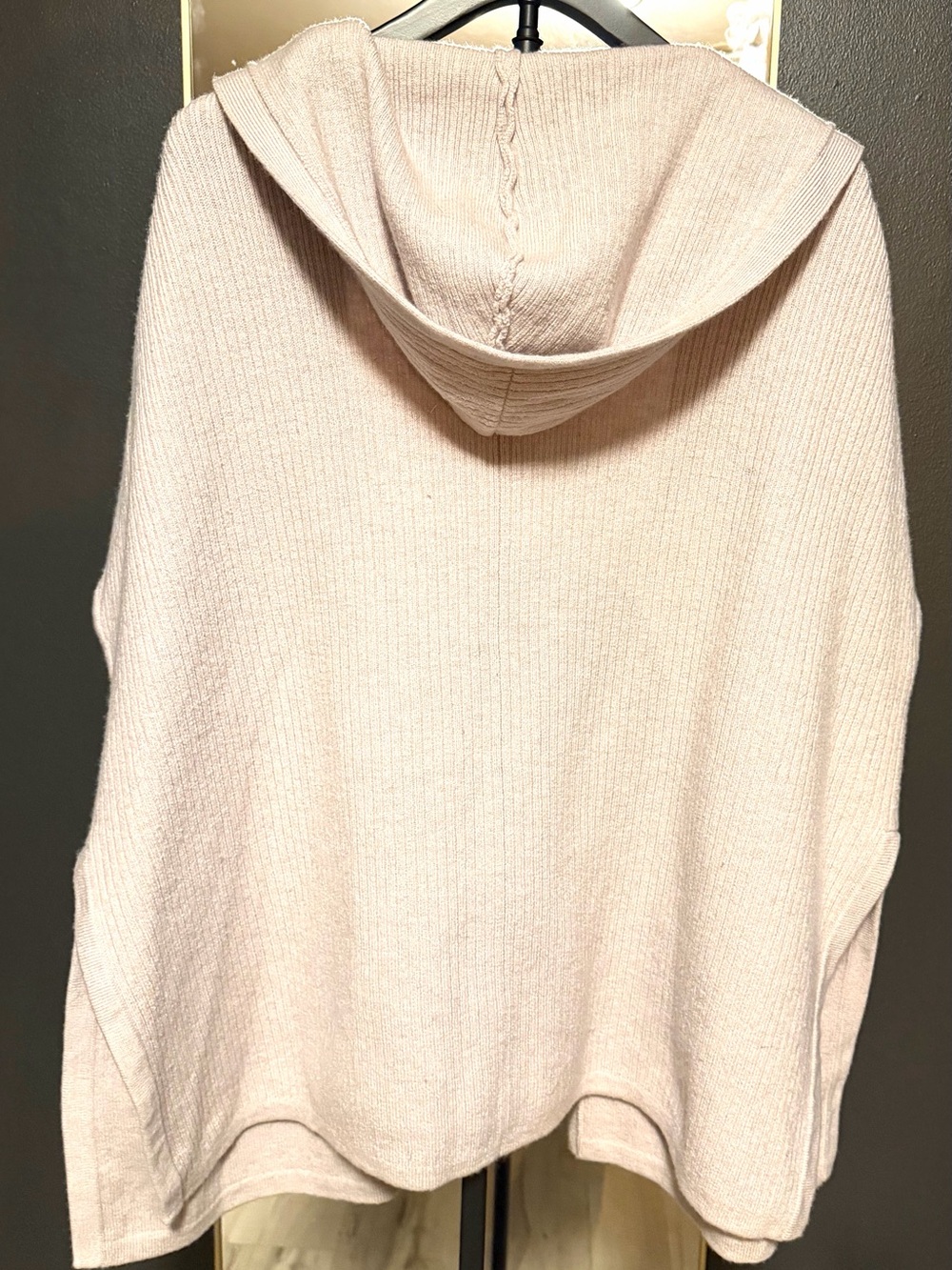 TART Hooded Open-Front Ribbed Knit Cardigan / Poncho - Picture 4 of 5